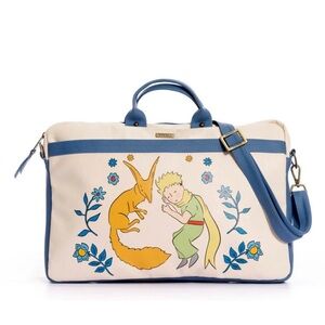 Cream and Blue Laptop Bag with Little Prince Design